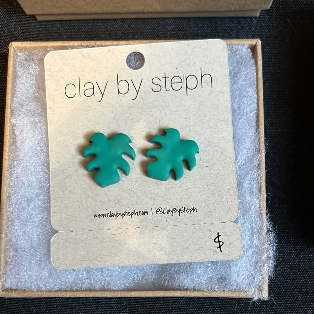 Clay by Steph Green Leaf Earrings